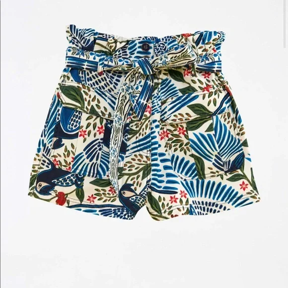 ショートパンツ FARM Rio SS24 White linen Tree Macaw shorts (321906 L0025) Embroidered linen shorts in white - Farm Rio | Mytheresa